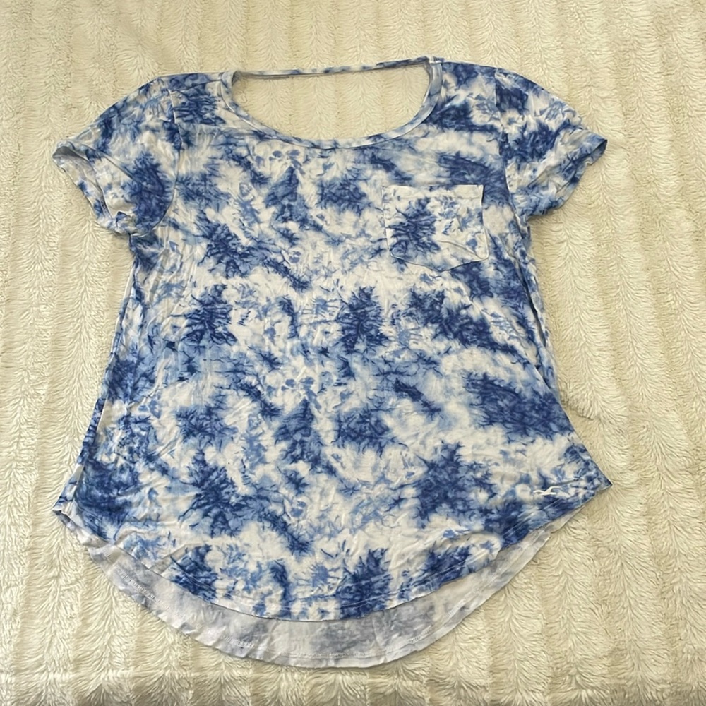Hollister Easy Tee Size Small Blue Tie Dye
